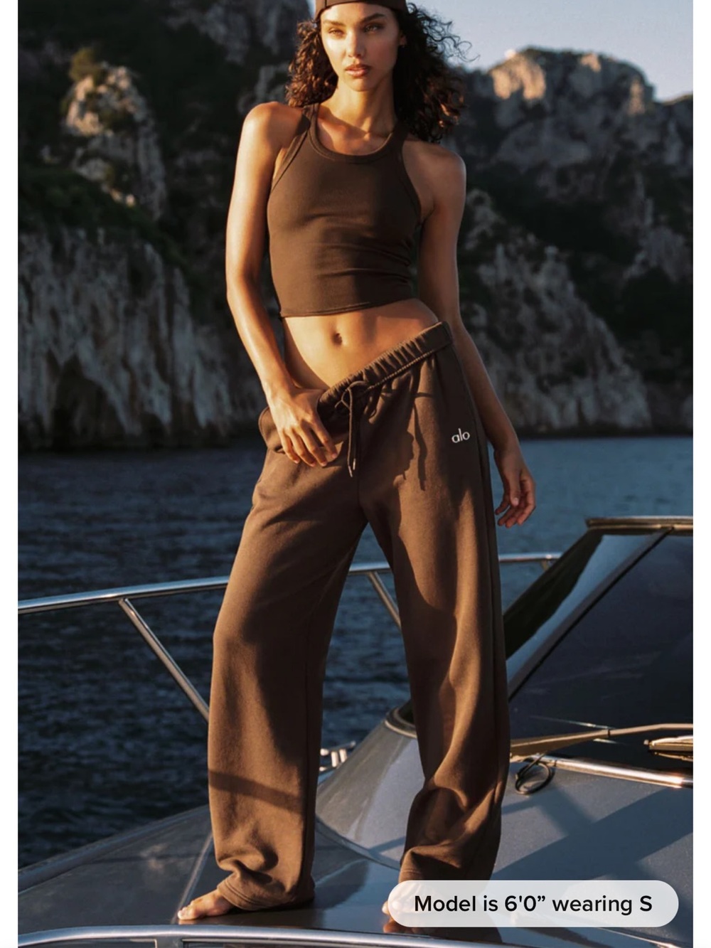 ALO Yoga Dark Brown Sweatpants with Subtle Logo